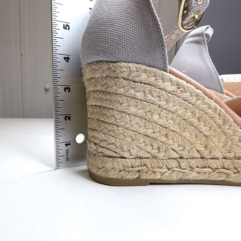 Viscata Estartit Women's Ash Gray Canvas Espadrille Wedge Sandals, size 39. NEW! - Picture 4 of 6